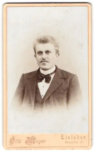 Fotografie Otto Meyer, Eisleben, Hesse-Str. 18, Porträt eines Mannes mit Fliege