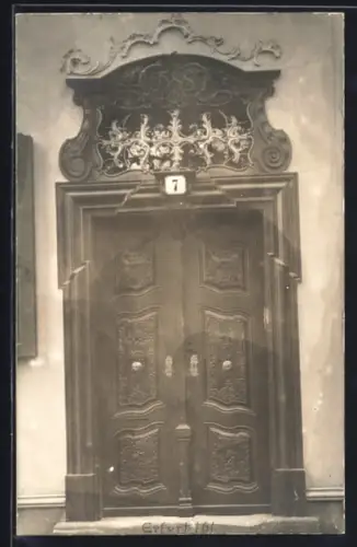Foto-AK Erfurt, Barockes Portal, jetzt Predigerstrasse 7