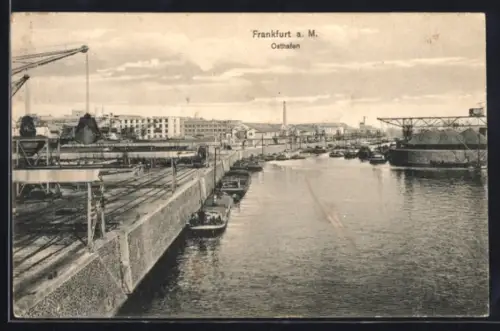 AK Frankfurt-Ostend, Osthafen, Panorama aus der Vogelschau