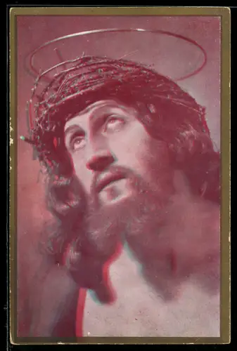 AK Plasticolor No. 804 Ecce Homo, Jesus mit Heiligenschein
