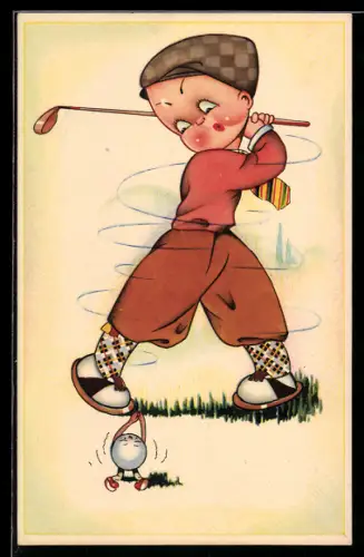 AK Junge holt zum Schwung aus, Golf