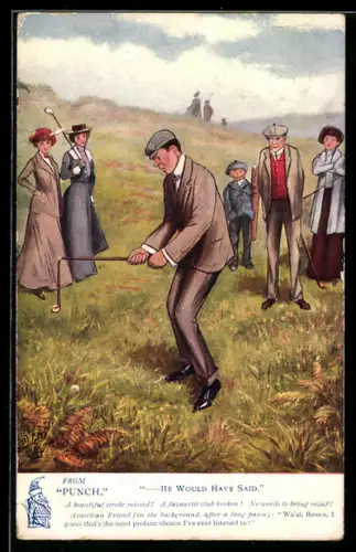 AK Mann mit einem gebrochenen Golfschläger