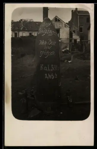 Foto-AK Englischer 38,5cm Blindgänger