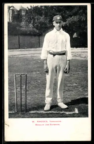 AK Bowler and Batsman W. Rhodes (Yorkshire), Cricket