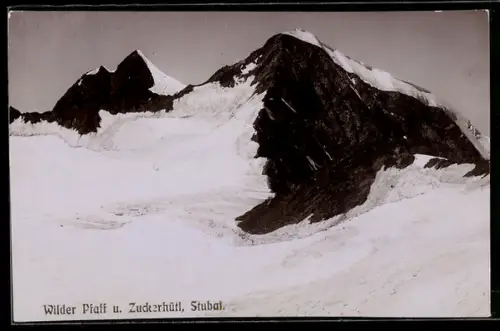 Foto-AK Fritz Gratl: Stubai, Wilder Pfaff und Zuckerhütl im Winter