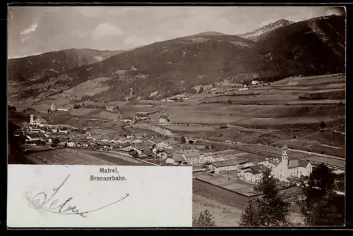 Foto-AK Fritz Gratl: Matrei /Brennerbahn, Gesamtansicht