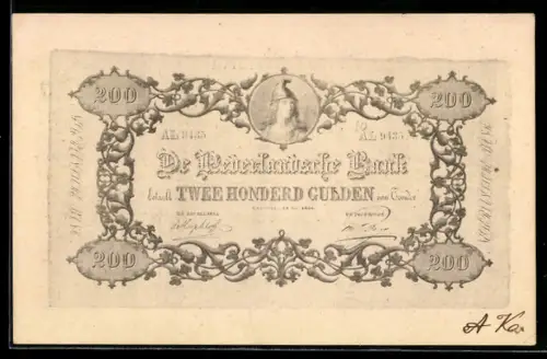 AK De Nederlandsche Bank betaalt 200 Gulden..., Banknote