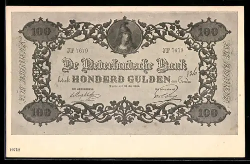 AK De Nederlandsche Bank betaalt Honderd Gulden aan Toonder, Geldschein