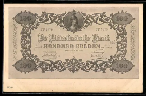 AK De Nederlandsche Bank betaalt Honderd Gulden..., Geldschein