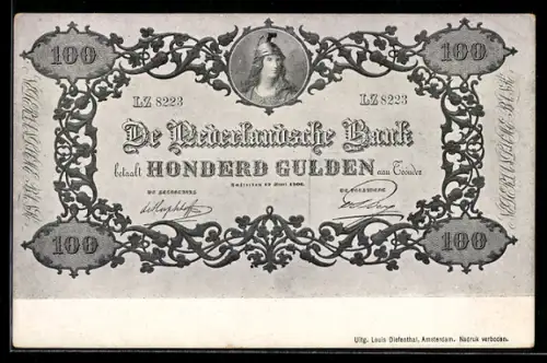AK De Nederlandsche Bank betaalt Honderd Gulden..., Banknote