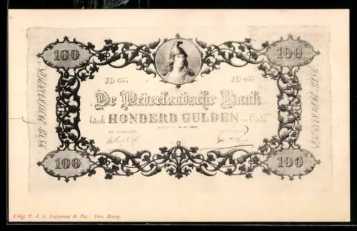 AK De Nederlandsche Bank betaalt 100 Gulden..., Banknote