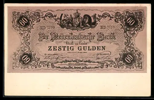 AK De Nederlandsche Bank betaalt 60 Gulden..., Geldschein