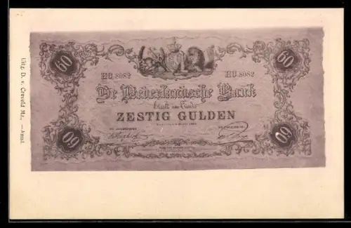 AK De Nederlandsche Bank betaalt aan Toonder..., 60 Gulden-Geldschein