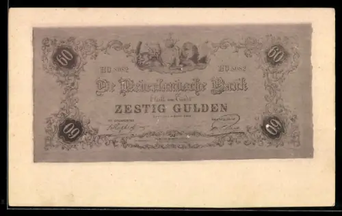 AK De Nederlandsche Bank betaalt aan Toonder..., 60 Gulden-Banknote