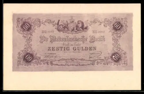 AK De Nederlandsche Bank betaalt aan Toonder..., Zestig Gulden, Geldschein