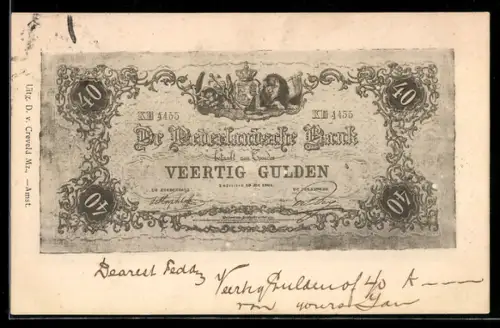 AK Nederlandsche Bank betaalt aan Toonder Veertig Gulden, Banknote