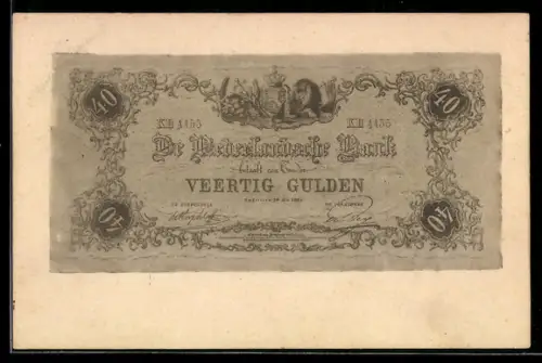 AK Nederlandsche Bank betaalt aan Toonder Veertig Gulden, Banknote