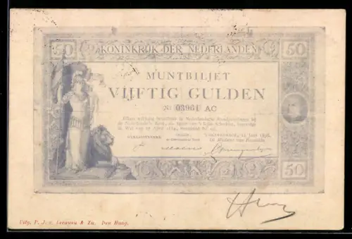 AK Niederlande, Banknote über fünfzig Gulden