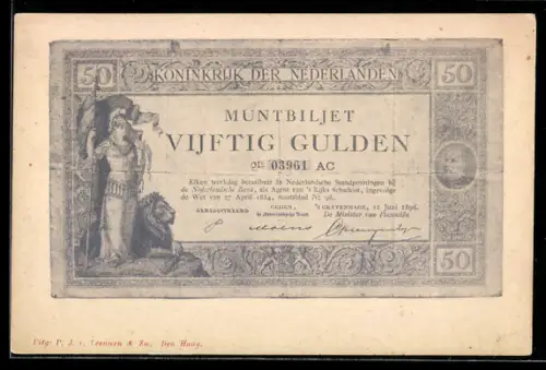 AK Niederlande, Fünzig Gulden-Schein