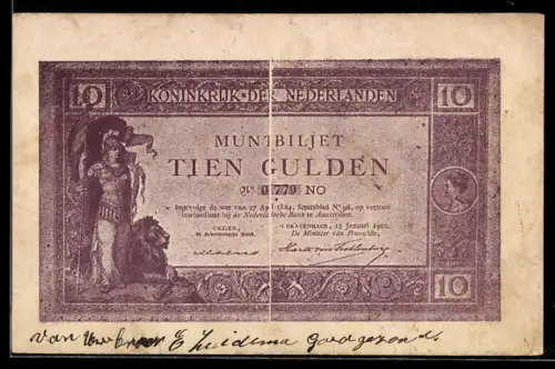 AK Niederlande, Banknote über zehn Gulden