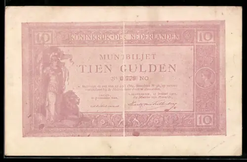AK Niederlande, Banknote über zehn Gulden