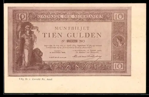 AK Niederlande, Zehn Gulden-Schein