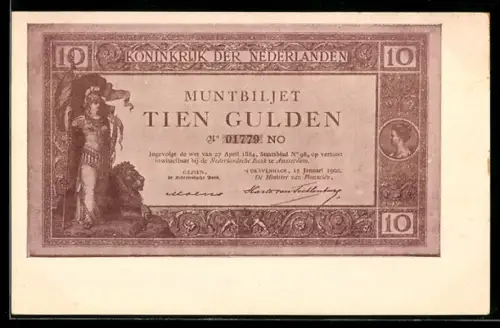 AK Niederlande, Zehn Gulden-Schein