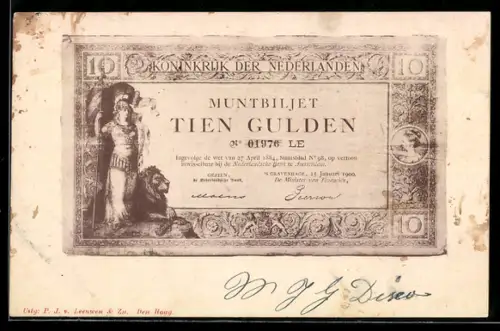 AK Niederlande, Zehn Gulden-Schein