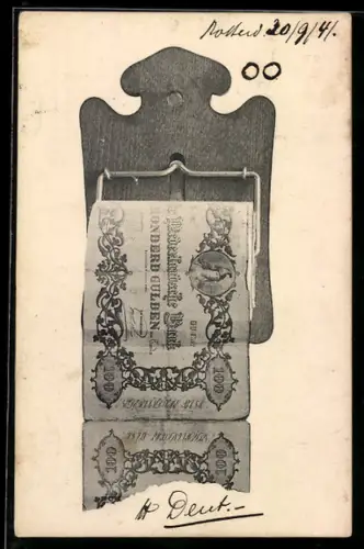 AK Niederlande, Klorolle aus Geldscheinen