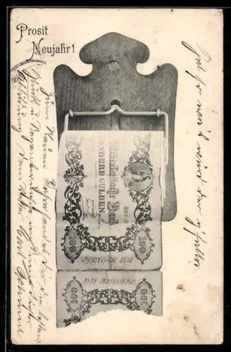 AK Niederlande, Klorolle aus Geldscheinen