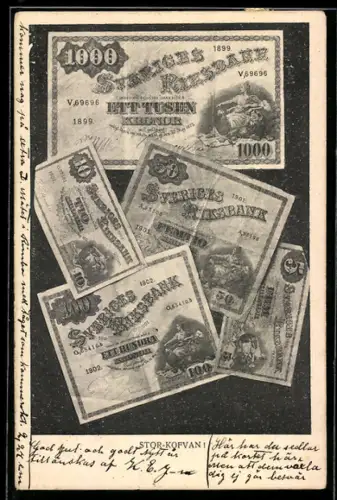 AK Schweden, Verschiedene Geldscheine