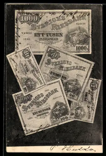 AK Schweden, Verschiedene Geldscheine