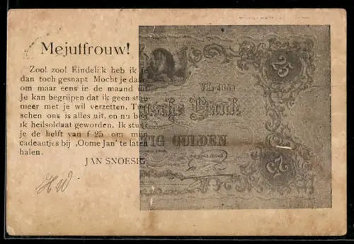 AK Niederlande, Geld über zwanzig Gulden