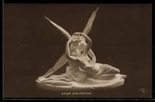 AK Plastik Amor und Psyche
