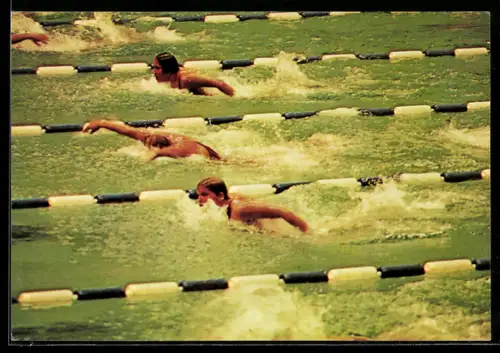 AK Mexiko, Frauen-Endlauf 1968, 200 m Schmetterling, Wassersport