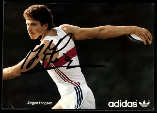 AK Leichtathlet Jürgen Hingsen beim Diskuswerfen, Autogramm