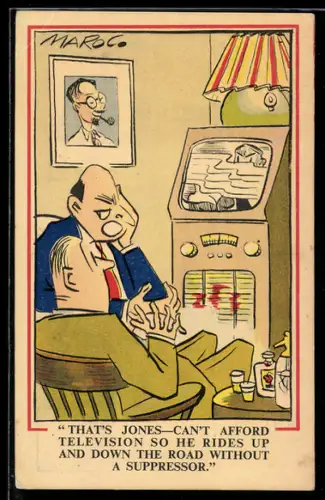 AK Zwei Männer unterhalten sich über das Fernsehen, Technik