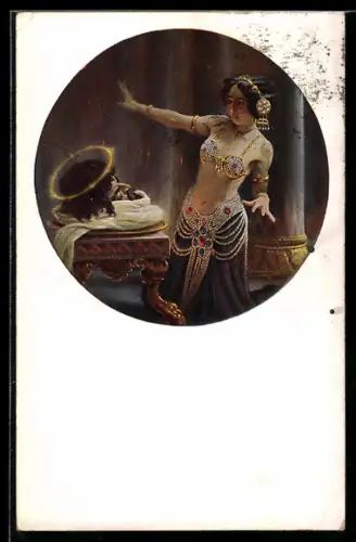 AK Salome, Fille de Hérodiade, Salome, Tochter der Herodia mit dem abgetrennten Kopf von Johannes dem Täufer
