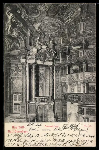 AK Bayreuth, Königliches Opernhaus, Trompeterloge