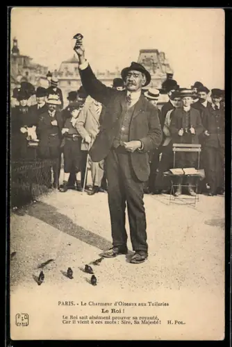 AK Paris, Le Charmeur d`Oiseaux aux Tuileries