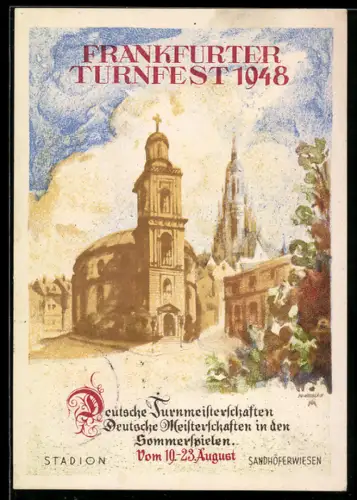 Künstler-AK Frankfurt, Turnfest 1948, Dt. Turnmeisterschaften, Dt. Meisterschaften i. d. Sommerspielen