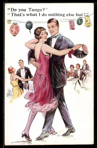 AK Elegantes Paar beim Tangotanz