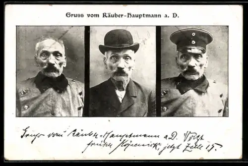 AK Berlin, Porträt Hauptmann von Köpenick mit u. ohne Uniform