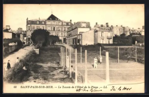 AK Saint-Pair-sur-Mer, Le Tennis de l`Hôtel de la Plage