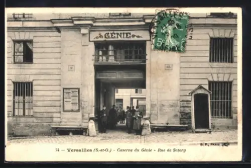 AK Versailles /S.-et-O., Caserne du Génie, Rue de Satory