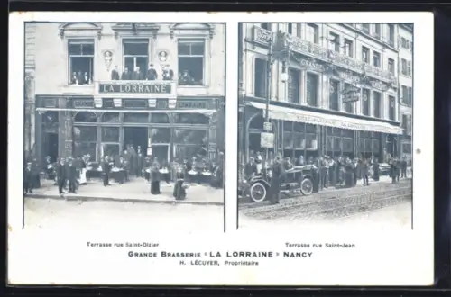 AK Nancy, Grande Brasserie La Lorraine, Terrasse rue Saint-Dizier, Terrasse rue Saint-Jean