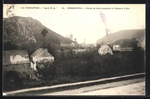 AK Cherbourg /Normandie, Vallée de Quincampoix et Château d`Eau