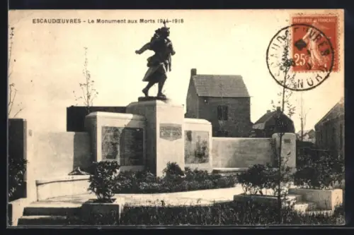 AK Escaudoeuvres, Le Monument aux Morts 1914-18