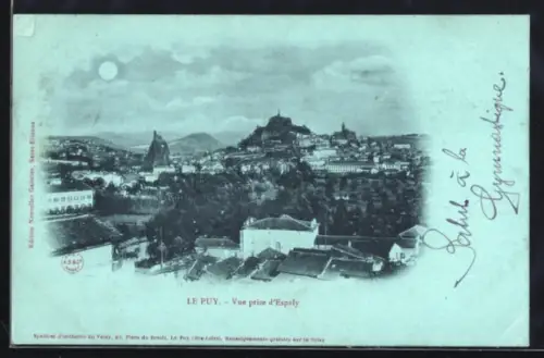 Mondschein-AK Espaly-Saint-Marcel, Vue prise d`Espaly