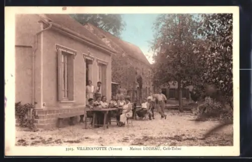 AK Villenavotte /Yonne, Maison Loiseau, Café-Tabac